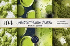 Matcha Green Tea Pattern, Matcha Aesthetic Digital Paper Product Image 1