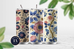 Vintage Pink and Blue Floral Pattern | Ornamental Flowers Product Image 2