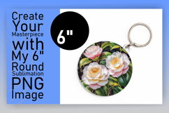 Playful Circle Design Keychain Artwork , Flowers Product Image 1