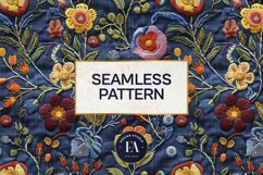 Embroidered Denim Digital Paper| Denim Pattern Product Image 3