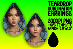 Trendy Teardrop Sublimation Artwork PNG , Fairy Product Image 1