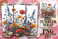 Elegant Flower Pattern Tumbler Sublimation for Spring Product Image 1