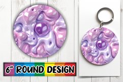 Sleek Abstract Inflated Puff Sublimation Keychain Art Product Image 1