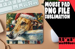 Winter Mouse Pad Christmas Peeking Dog Sublimation Product Image 1