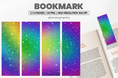 Rainbow Glitter Bookmarks PNG, Bookmark Sublimation Product Image 1
