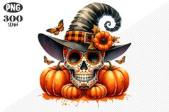 Halloween Skull Sublimation - Clipart PNG Design Product Image 1