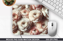 3D Flowers Mouse Pad Sublimation, Flowers Mouse Pad PNG Product Image 1