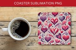valentine square coaster - heart pattern Product Image 1