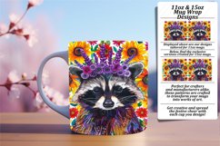 Raccoon &amp; Flower Sublimation Wrap for Mug 11oz/15oz Product Image 1