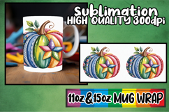 Luminous vibes sublimation mug wrap, Pumpkin Watercolor Product Image 1