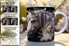 VIBRANT 11oz Mug Wrap PNG Template , Horse Product Image 1