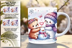 Trendy 11oz Mug Wrap Png Artwork , Valentine Bear Product Image 1
