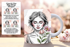 Graceful 11oz Mug Wrap Png Template , Beauty Woman Product Image 1