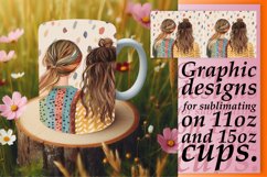 Vibrant Chic Watercolor Girls Mug Wrap: 11oz 15oz Product Image 1