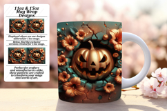 Trendy 11oz Mug Wrap Png Design , 3D Pumpkin Product Image 1