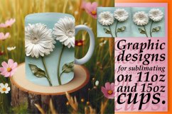 3D Floral Tranquility: Mug Wrap Sublimation Product Image 1