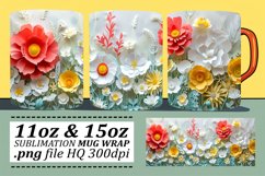 Floral Spring Mug Wrap - Elegant Pattern 11oz 15oz Product Image 1