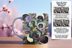 Glitter Mosaic Mug Wrap with Flower Design 11oz 15oz Product Image 1