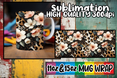 Joyful whispers 11oz 15oz sublimation wrap, Leopard Prints Product Image 1