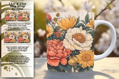 Elegant Vintage Flower Pattern Mug Sublimation 15oz Product Image 1