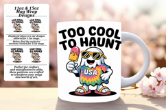 Fun 11oz Mug Wrap Png Design , Funny Ghost Product Image 1