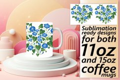 Sublimation Mug Wrap with Heart Floral Design Product Image 1