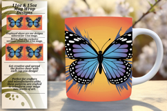 Trendy 11oz Mug Wrap Png Design , Butterfly Product Image 1