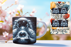 Serene 15oz Mug Wrap Png Design , Astronaut Product Image 1