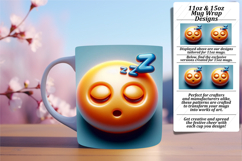 VIBRANT 15oz PNG Mug Wrap Design , 3D Emoji Product Image 1