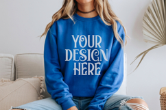 Royal Gildan 18000 Mockup, Sweatshirt Crewneck Mockups Product Image 1