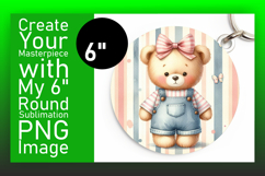 Custom Round Design Coaster PNG , Teddy Bear Product Image 1