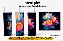 Rainbow Peonies Tumbler sublimation,Flowers tumbler design Product Image 1