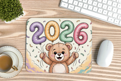 Happy New Year PNG Mouse Pad,Festive New Year's Eve 2026 PNG Product Image 1