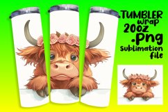 Adorable Peekaboo Cow Tumbler Wrap - Sublimation Product Image 1