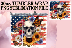 Happy Smiles 20oz tumbler wrap, Skull USA Product Image 1