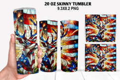 Deer Skinny Tumbler 20oz Wrap Design,4th of july Tumble PNG Product Image 1