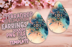 Playful Teardrop Earrings Sublimation , Watercolor Patter Product Image 1