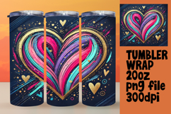 20oz Sublimation Tumbler Wrap , Heart Product Image 1