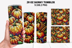 Pumpkins Skinny Tumbler 20oz Wrap Design, Halloween Tumbler Product Image 1