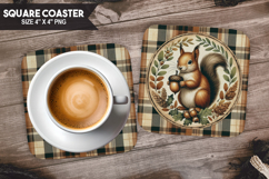 Cute Animals Square Coaster PNG Bundle, Digital Coaster Set Product Image 16