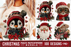 Christmas Patchwork Bundle 100 Designs PNGs Sublimation Product Image 11