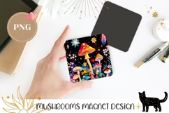 Celestial Mushrooms Magnet Design, Mushrooms Sublimation Product Image 1