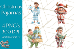 Christmas Pajamas Clipart PNG, Holiday PJ Illustration Product Image 1