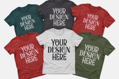 Christmas Family Matching Shirt Mockup | Cozy Boho Flat Lay Product Image 1