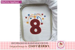 Independence Day Numbers machine applique embroidery bundle Product Image 2