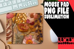 Stylish Embroidered Flower Mouse Pad Sublimation Product Image 1