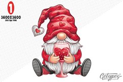 Valentine Gnome Sublimation Clipart - High Quality Design Product Image 5