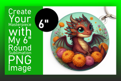 Vibrant Circle PNG Coaster Artwork , Dragon Product Image 1