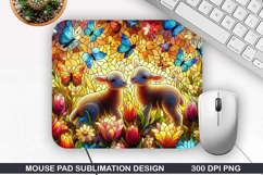 Easter Lambs Mouse Pad Sublimation, Easter Mouse Pad PNG Product Image 1