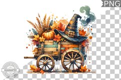 Fall Wagon Garden Sublimation - Fall Clipart PNG Design Product Image 1
